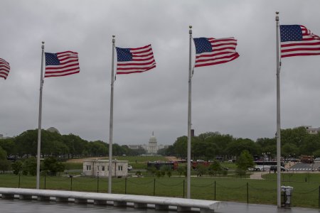 Vlaggen rondom het Washington monument